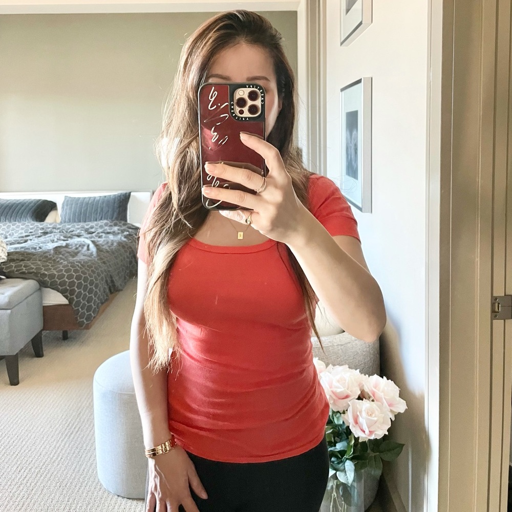 SOLD American Apparel Orange Scoop-neck Tee